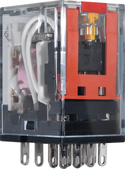PR-12 - RELAY 4PDT,120VAC 5A, BUTTON & : 