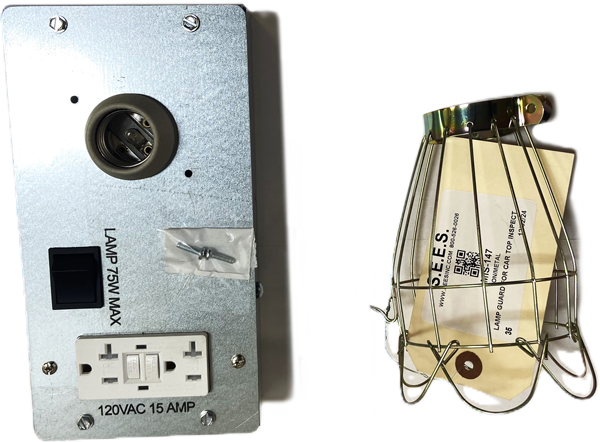 SEES-PIT-LT-001 - Pit Light Pack, Light w/ Cage, GFCI Outlet, and : 